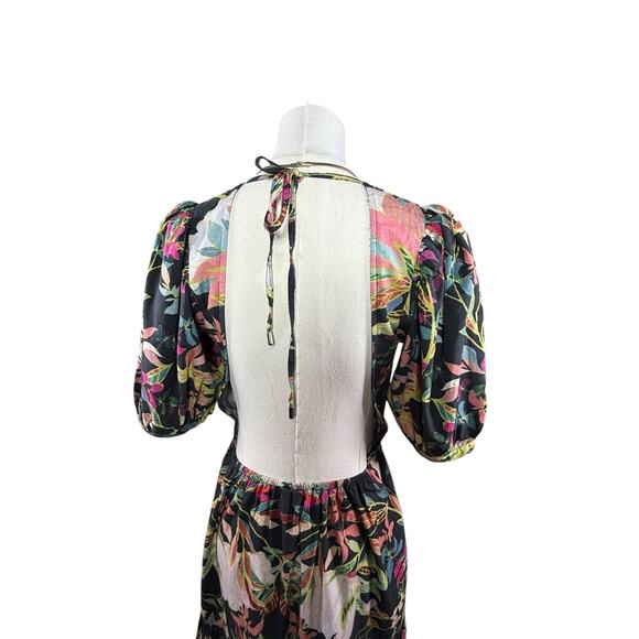 Anthropologie Conditions Apply Maxi Dress Puff Sleeve Open Back Cottagecore | S - Picture 11 of 15